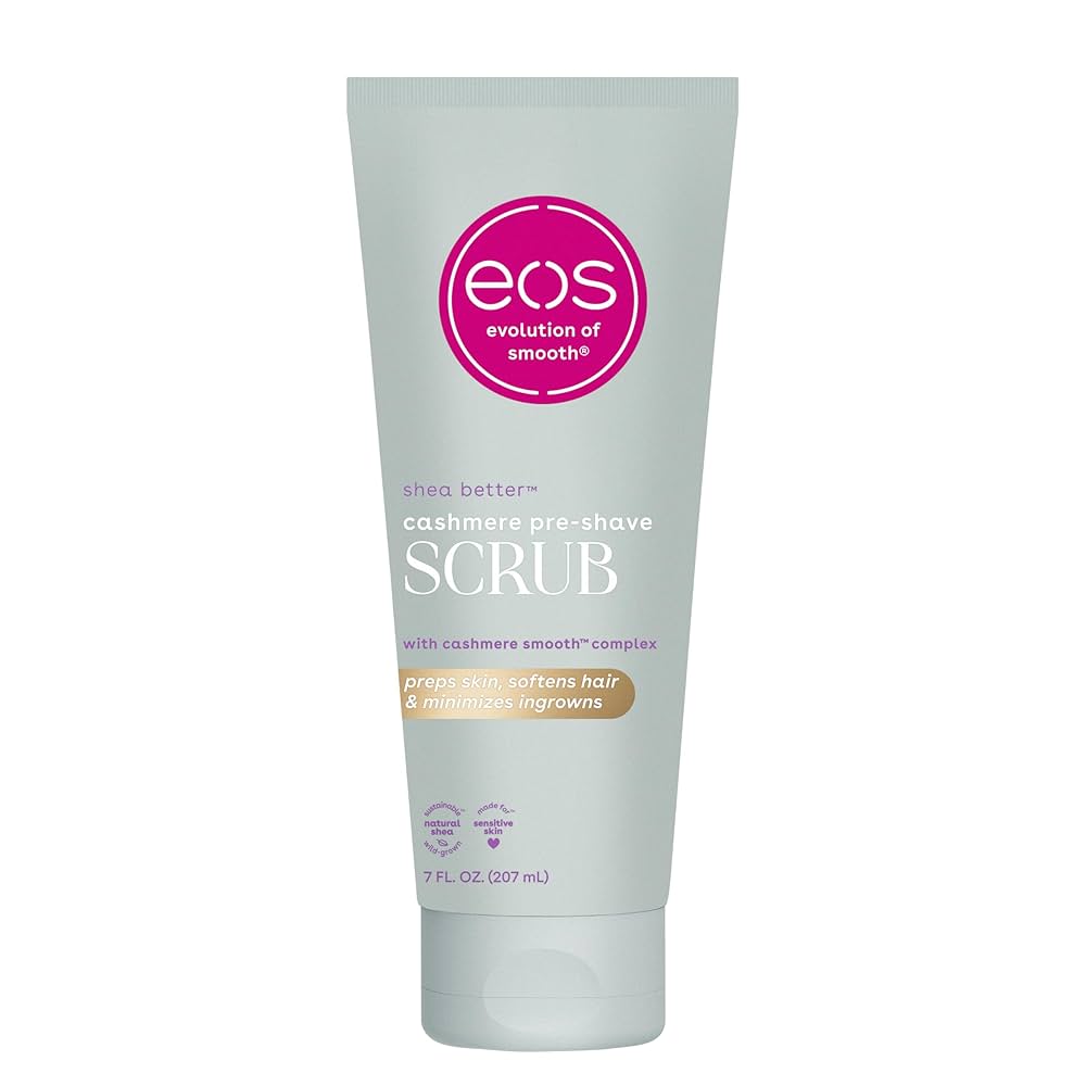eos Cashmere Skin Collection Pre-Shave Scrub- Vanilla Cashmere Scented, Exfoliating Body Scrub 207 ML